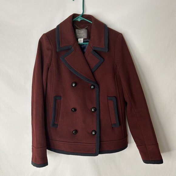 J. Crew Peacoat Wool By Nello Gori Burgundy T8 - Picture 1 of 7